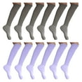 thumbnail image 2 of MDR Women's Extra Long Extra Heavy Slouch Socks - 12 Pairs Size 9-11 - Made in USA (6 Gray 6 Lilac), 2 of 9