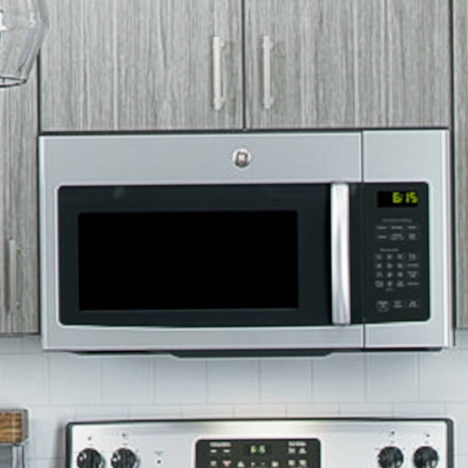 GE 1.6 cu ft Over-the-Range Microwave Oven, Stainless Steel, 1000W, Vent 300 CFM, Model JNM3163RJSS