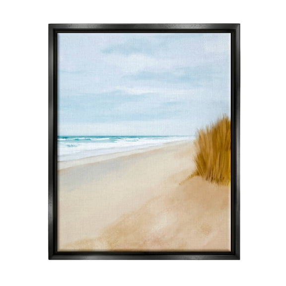 Stupell Industries Wilmington Sand Dunes Nature Painting Black Floater Framed Art Print Wall Art, 25 x 31