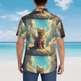 thumbnail image 6 of Balery Sunshine Cloud Cute Cat Print Men's Hawaiian Shirts Short Sleeve Beach Shirt Relaxed Fit Vacation Button Down Shirts-3X-Large, 6 of 9