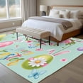 thumbnail image 4 of Non-Slip Rug Pad Rugs Happy Easter Egg Bunny Ear Rectangle Area Rugs 5x7Ft Soft Carpet Pads for Living Room Kids Room, Spring Floral Branch Teal Green, 4 of 9