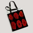 thumbnail image 2 of ABPHQTO Natural Red Flowers Peony Roses Gerbera Black Canvas Bag Reusable Tote Grocery Shopping Bags Tote Bag 14x16 inch, 2 of 2