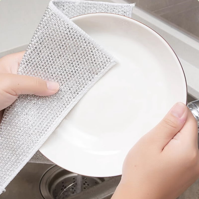 8PCS/12PCS/16PCS Set Non-Scratch Steel Wool Dishcloth - Multi Purpose Wire Dishwashing Rags Kitchen Towels and Dishcloths Sets Durable Cleaning Pads Bathroom Home Essentials Cleaning Supplies Tools