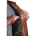 thumbnail image 4 of Men's Quilted Brown Real Leather Jacket, 4 of 7