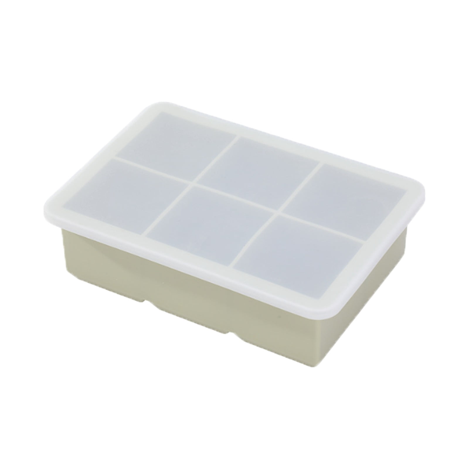 UJMNHYGT Ice Cube Trays Easy Release 6 Flexible Silicone Ice Cube Molds with Removable Lid, Reusable Stackable Freezer Ice Trays for BPA Free