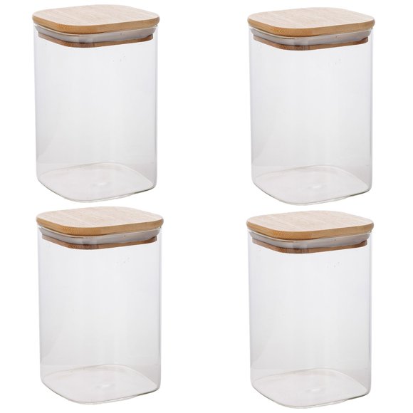 Jessar - Ensemble de 4 Contenants de Rangement en Verre Borosilicaté, Capacité de 950 ml