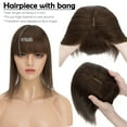 thumbnail image 4 of Benehair Real Hair Clip In Extensions Clip In Hairpiece Silk Base Topper With Bang Toupee Wiglet Top 100% Remy Human Hair Piece Crown 13cm*15cm Brown 6"-22", 4 of 11