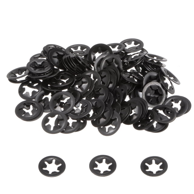 Unique Bargains 120 Pack Interne Dent Star Lock Rondelles M5 Rapide Rondelles de Verrouillage, 65Mn Acier Starlock Écrous Poussoirs