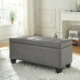 thumbnail image 1 of Fabric Storage Ottoman - Grey, 1 of 5