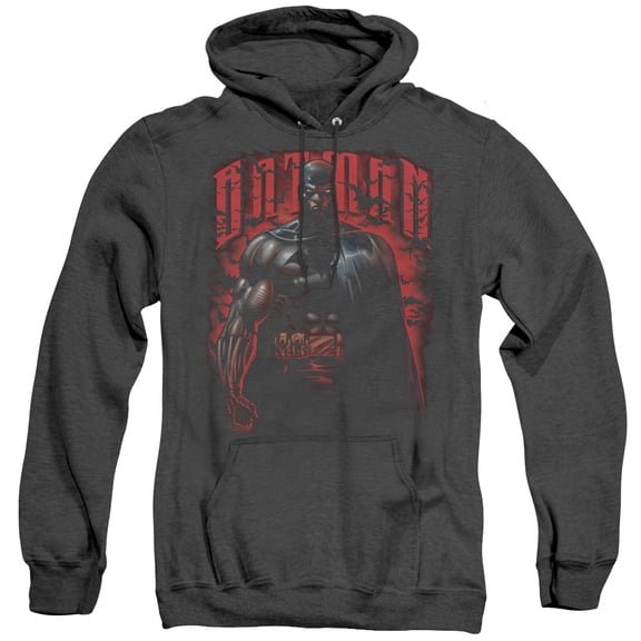 Batman Red Knight Adult Heather Hoodie Sweatshirt Black