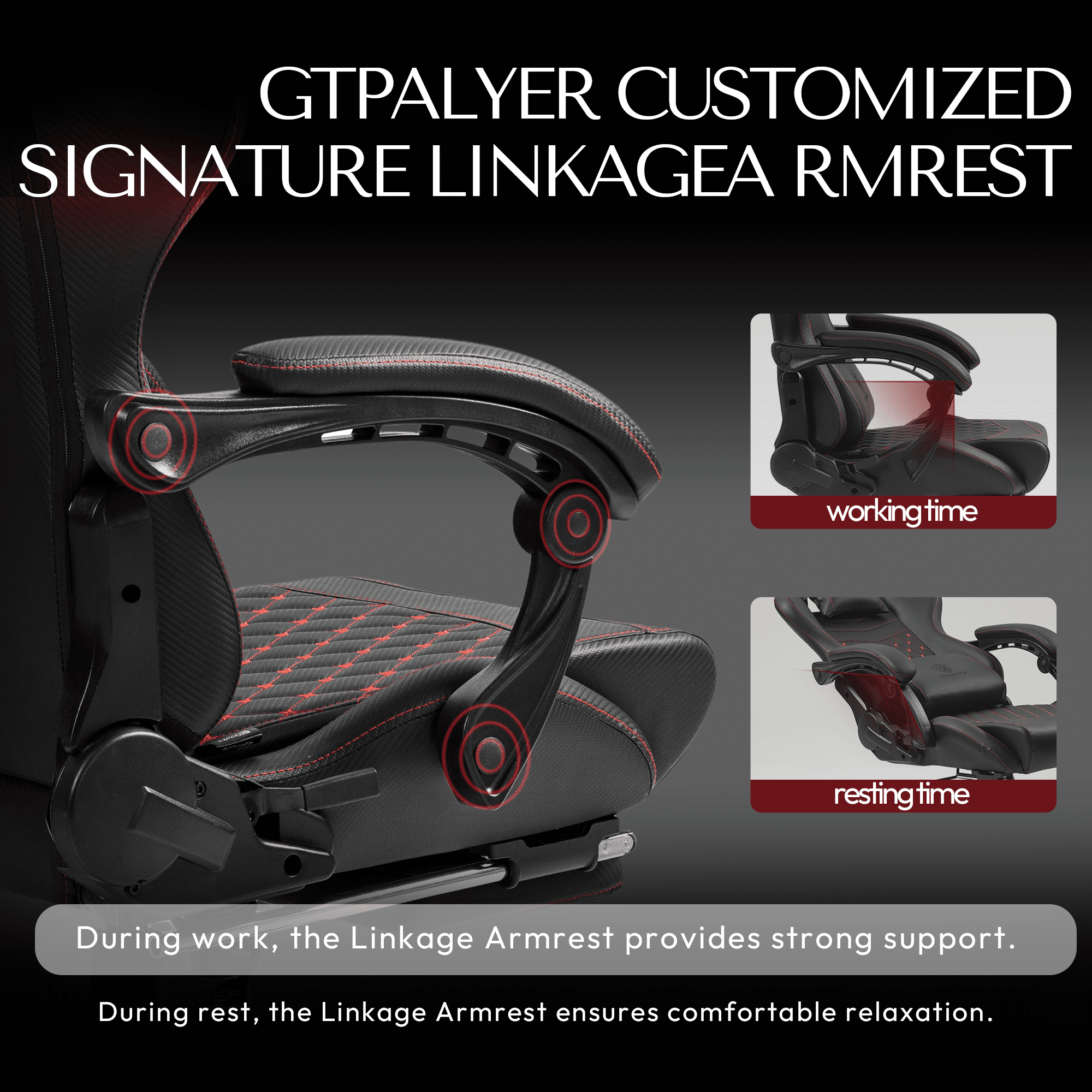 GOOSEA Big and Tall Gaming Chair with Footrest, Ergonomic High Back Office Computer Chair, Adjustable Massage Lumbar Support, PU Leather for Adults, 350Lbs, Black