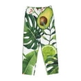 thumbnail image 4 of Goofa Watercolor Green Tropical Printed Soft Pajama Pants for Women, Wide Leg Comfy Casual Lounge Yoga Pants-Small, 4 of 9