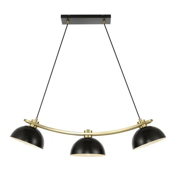 LEDET 70.87 in. 3-Light Pendant Light with Black Shade