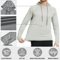 thumbnail image 5 of Satankud Men's UPF 50+ Long Sleeve Sunscreen Hoodie UV Sun Protection Hoodie with Thumbholes for Workout Fishing Hiking Sports Long Sleeve Hoodie Light Grey L, 5 of 7