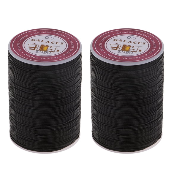 2x ed Spun Polyester Sewing Thread Beaded Cords for Jewelry Making Binding Wrapping Tying Tying Tying Lacing Beading - Black