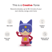 tonies Superhero - Pink/Purple Creative Audio Toy Figurine - Record and Upload up to 90 Minutes of Your Own Stories and Songs, Age Group 3+