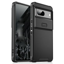 for Google Pixel 8 Pro Heavy Duty Case with Camera Sliding Cover, Support Wireless Charging Hybrid TPU & PC Smoothly Anti-Fingerprint Slim Case Compatible with Google Pixel 8 Pro, Black