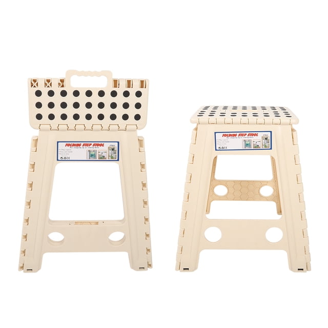 Portable Living Plastic Dots Folding Step Stool Anti slip Foldable Adults Chair(#10)