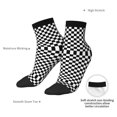 thumbnail image 5 of Mens Ankle Socks Womens Black And White Checkered Quarter Breathable Casual Socks, 5 of 7