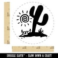 thumbnail image 2 of Saguaro Cactus Sonoran Desert Bull Skull Self-Inking Rubber Stamp Ink Stamper - Pink Ink - Small 3/4 Inch, 2 of 7