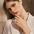 thumbnail image 3 of VAKKI 1 CT 925 Sterling Silver Round Opal Promise Rings for Women White Gold Plated Wedding Ring, 3 of 5