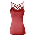 thumbnail image 3 of URBAN DAIZY Women's Seamless Triple Criss Cross Front Cami Top Lattice Strappy Tank Spaghetti Strap Camisole Undershirt A33_6660 Rose S/M, 3 of 7