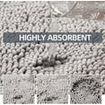thumbnail image 5 of Bathroom Chenille Bath Rug 24"x16", Thick Soft Absorbent Chenille Bath Rugs with Non-Slip Rubber Backing Quick Dry Mats, Machine Washable Rugs for Bathroom, Shower, and Tub,Gray, 5 of 9