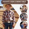 thumbnail image 5 of JASGOOD Kids Western Belt for Boys Girls Removable Buckle and Adjustable Embossed Leather Cowboy Cowgirls Belts, 5 of 8