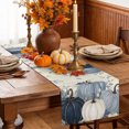 thumbnail image 6 of Navy Blue Pumpkin Fall Table Runner - 90 Inch Long Thanksgiving Botanical Maple Leaf Cotton and Linen Blended Dress Scarves Farmhouse Table Runner for Kitchen Dining, Coffee Table, 13" x 90", 6 of 8