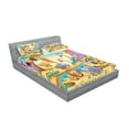 thumbnail image 2 of Ambesonne Colorful Fitted Sheet & Pillow Sham Set, Nature Beasts Hippo, Queen, Multicolor, 2 of 2