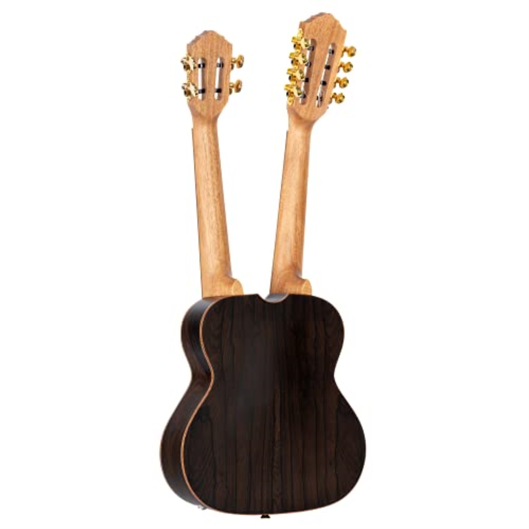 Custom Built Series Double Neck 4 & 8 String Tenor Acoustic-Electric Ukulele with Bag