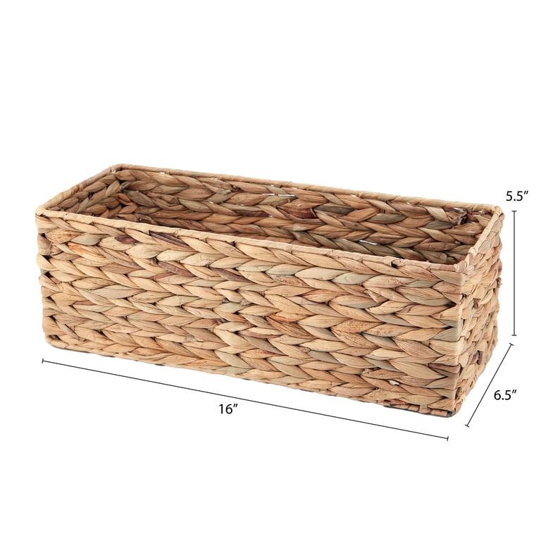 Hyacinth Woven Storage Basket, Rectangle photo 5