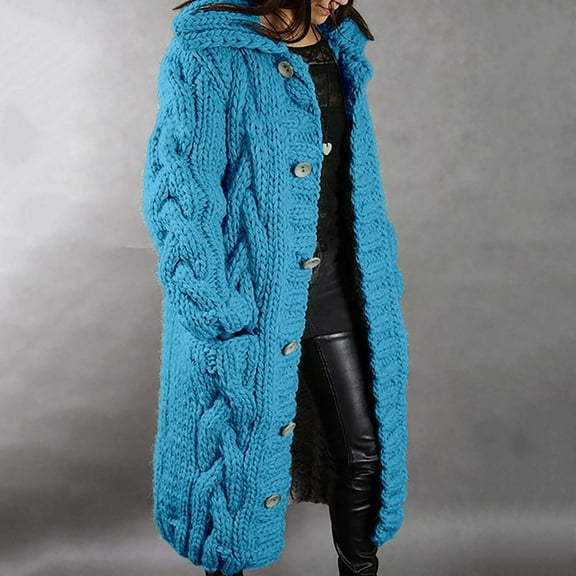 TIANZEN Women's Casual Long Button Down Cardigan Sweater Lightweight Knit Open Front Coat Outerwear Open Long Cardigans for Women Womens Long Sweater with Pockets Get It by Tomorrow