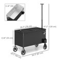 thumbnail image 2 of CoSoTower Chariot de Refroidissement Extérieur 80-Qt, Glacière Roulante avec Poignée Réglable, Roues, Ouvre-Bouteille, Drainage, Chariot de Bar Refroidisseur de Boissons pour Fête Barbecue Camping, Noir, 2 of 7