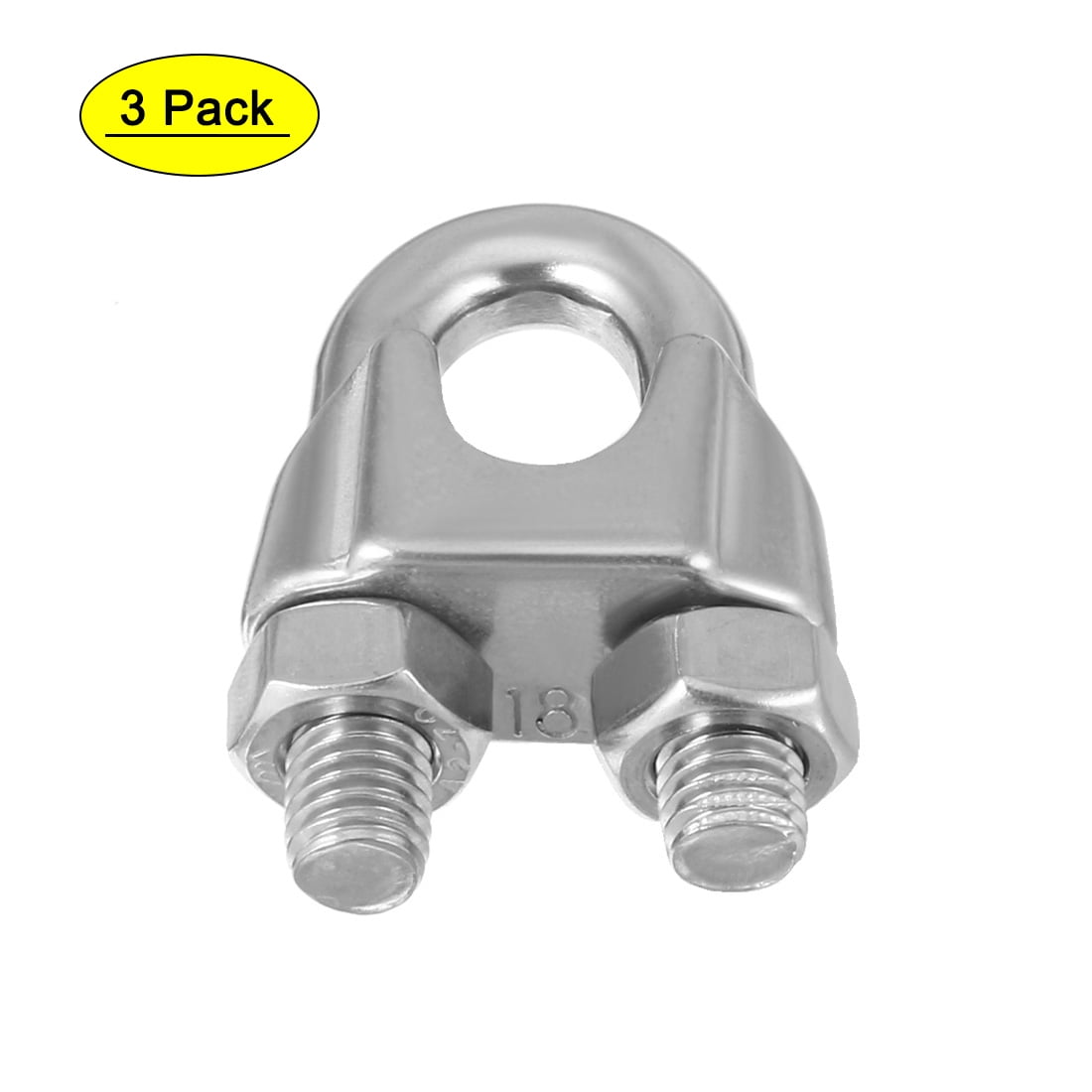 M18 304 Stainless Steel Saddle Clamp Cable Wire Rope Clip Fastener 3