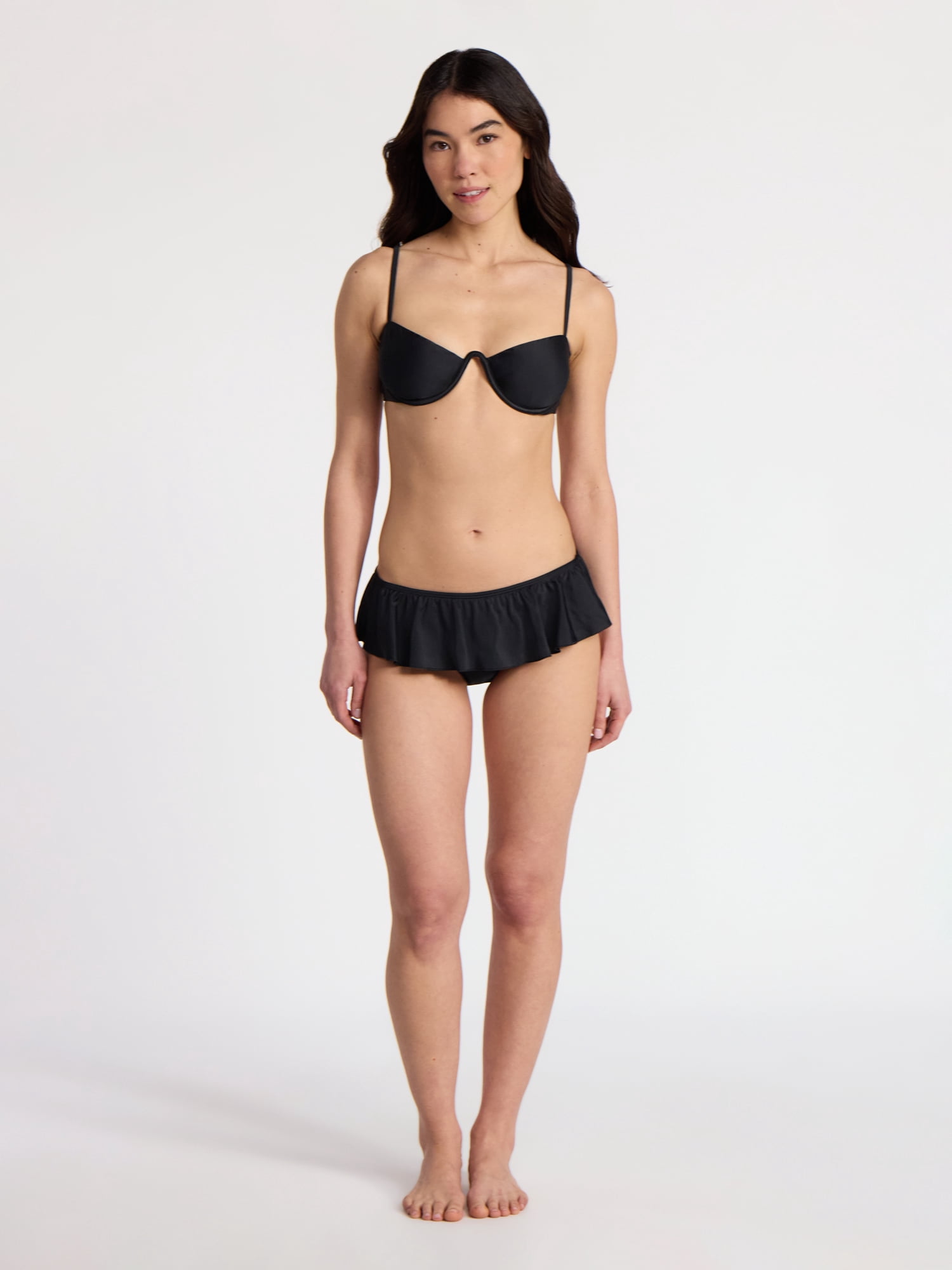 No Boundaries Solid Underwire Balconette Bikini Top, Women’s