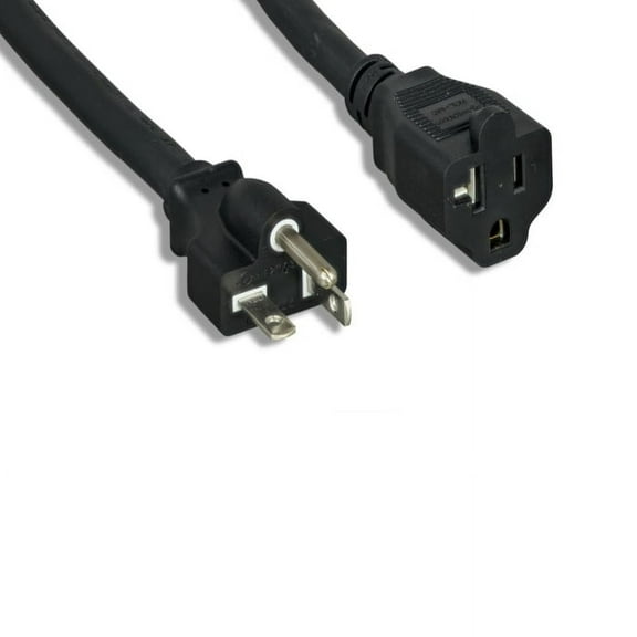 Kentek 6 Feet Ft 12 AWG Power Extension Cable Cord NEMA 5-20P to 5-20R 20A/125V SJT Black