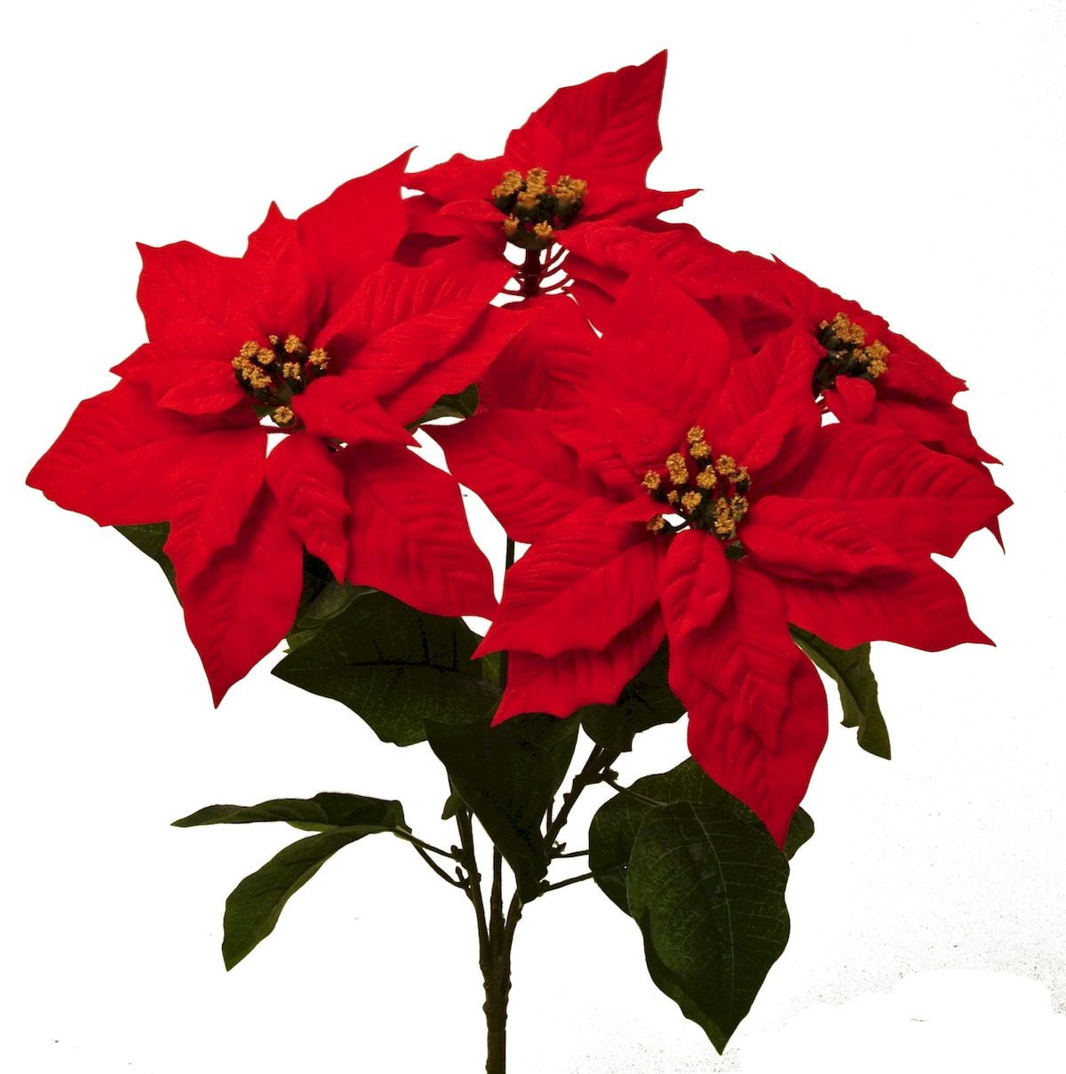 Red Poinsettia Bush Artificial Flower