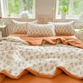 thumbnail image 6 of Cool Blanket for Sleeping,Hwkond Summer Washed Cotton Conditioned Quilt Summer Cool Quilt Machine Washable Single Thin Quilt Quilt Core Student Bedroom Dormitory Summer Quilt,Orange,150x200cm, 6 of 7
