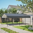 thumbnail image 6 of Upgraded 12x20 FT Heavy Duty Metal Carport with Enhanced Base, Extra Thick Galvanized Steel Frame, All-Weather Oversized Outdoor Car Shelter for Cars, Boats, and Tractors, 6 of 9
