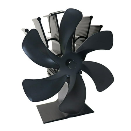 

Upgraded 6 Fireplace Powered Fan /Log Burner/Fireplace Eco Friendly and Efficient Heat Distribution Fan Black.Round