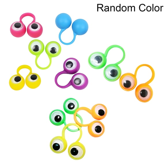 BESTSKY 10pcs of Big-Eyed Finger Ring Puppets Featuring Cartoon Eyeballs - Perfect Children's Toy