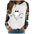 thumbnail image 1 of Chandail à Capuche Imprimé Halloween pour Femmes Manches Longues Décontracté Automne Mode Graphique Col Rond, 1 of 4