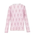 thumbnail image 6 of Womens Mesh Long Sleeve Tops Lace Crewneck Blouse Party Club Sexy See Through Tee Shirts with Thumb, 6 of 7