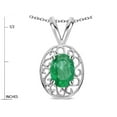 thumbnail image 3 of Star K � Vintage Style Filigree Oval 6x4mm Genuine Emerald Pendant Necklace, 3 of 9