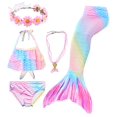 thumbnail image 2 of 5Pcs Girls Swimsuit Mermaid Tails for Swimming for Girls Princess Bathing Suits Set for Kids Gift, 2 of 2