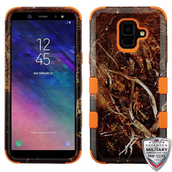 Mybat TUFF Hybrid Case for Samsung Galaxy A6 (2018), A600 Yellow Black Vine Orange