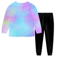 thumbnail image 6 of mgoYE Kids Girl Clothes Tie Dye Long Sleeve Cute Pattern Top and Pants Toddler Girl Fall Spring Outfits Pant Set, 6 of 6