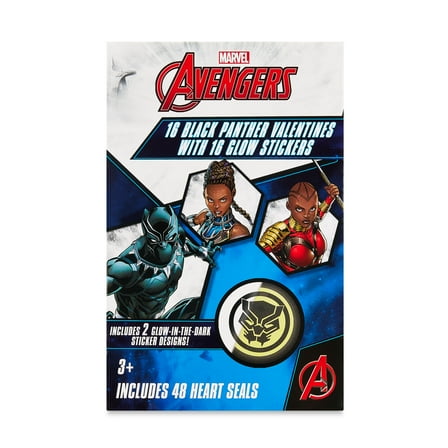 Wakanda Valentine Exchange Cards with GID Stickers, Valentine's Day, Paper, 16 Count