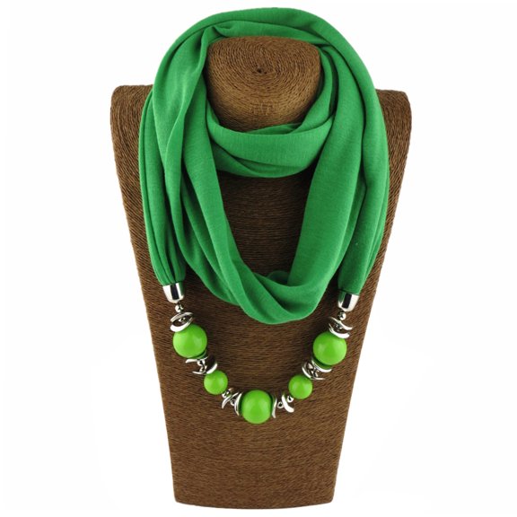 for Infinity Scarves Wrap Women Solid Color Beads Tassels Jewelry Shawl Neckerchief